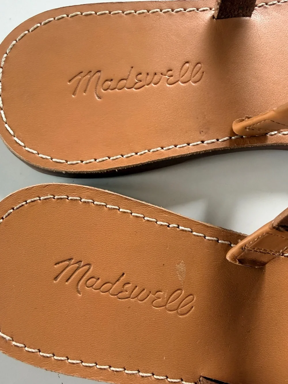 Madewell The Boardwalk Bare Slide Leather Sandal Shoes Size 9 in Desert Camel
